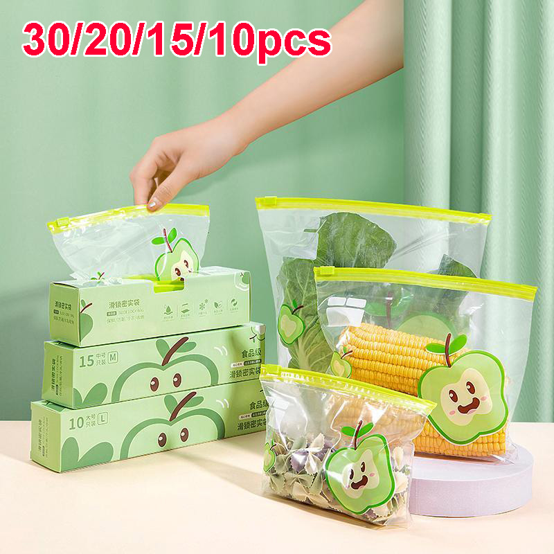 Reusable Zip Bag - 再利用可能なジップロックバッグ食品グレード透明保存袋冷蔵庫鮮度保持バッグ食品密封フルーツ食品冷凍専用
