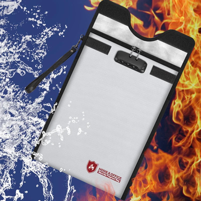 Travel Accessories Passport Holder - 防水・耐火・盗難防止機能付きパスポート、現金、携帯電話、証明書、書類収納用コードロック式ドキュメントバッグ（旅行、オフィス用）