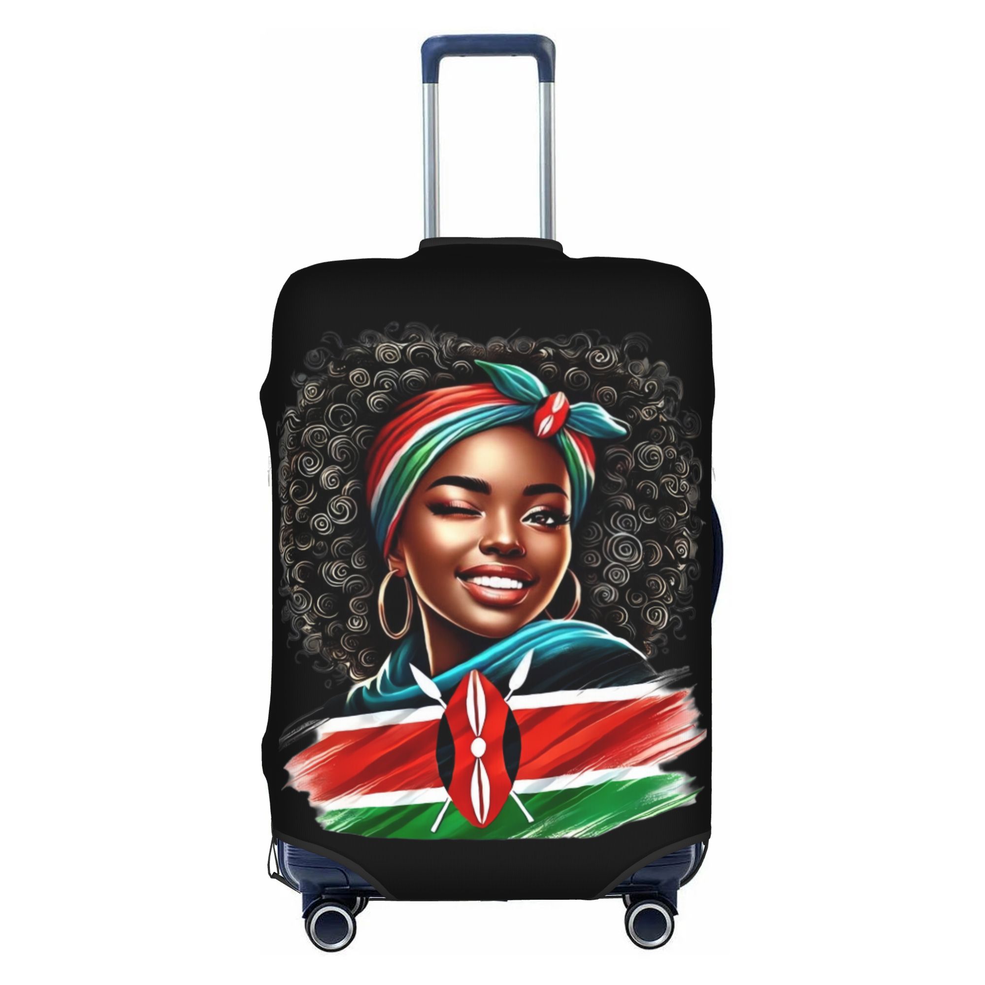 Travel Accessories Kenya - ケニア国旗アフリカ系アメリカ人荷物カバープロテクターファッション旅行スーツケースカバー18-32インチ用
