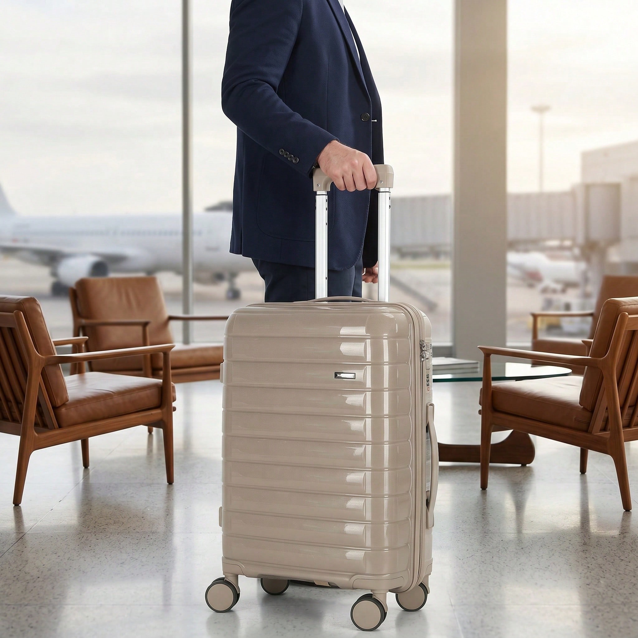 Travel Lock Tsa Approved - 20インチ軽量キャリーオンスーツケース、PCとABS製、4つのユニバーサルホイール付きハードシェル軽量スーツケース、TSAロック、機内持ち込み可能、航空会社承認済み、スイベルホイール付きハードシェルスーツケース