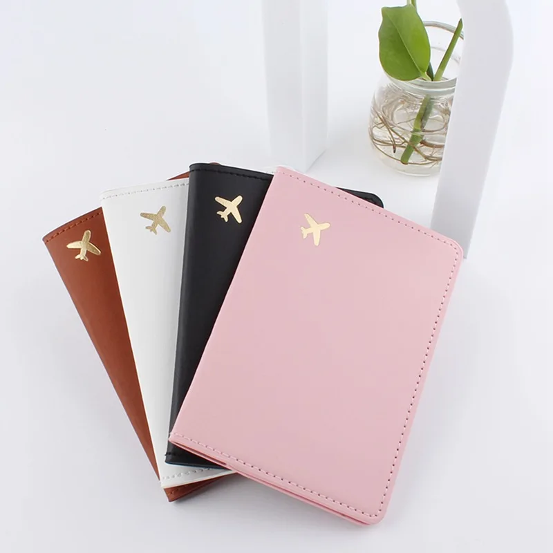 Travel Accessories Passport Holder - シンプルなファッションパスポートホルダーバッグ旅行薄型スリム ID カードドキュメント財布旅行 PU レザーカードケースカバーユニセックスギフト
