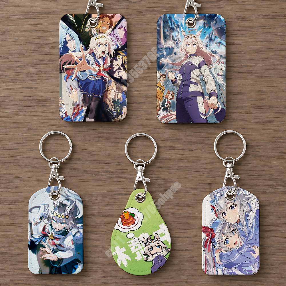 Luggage Tag Leather - オグリキャップ ウマ娘 シンデレラ グレーレザー キーホルダー カードホルダー