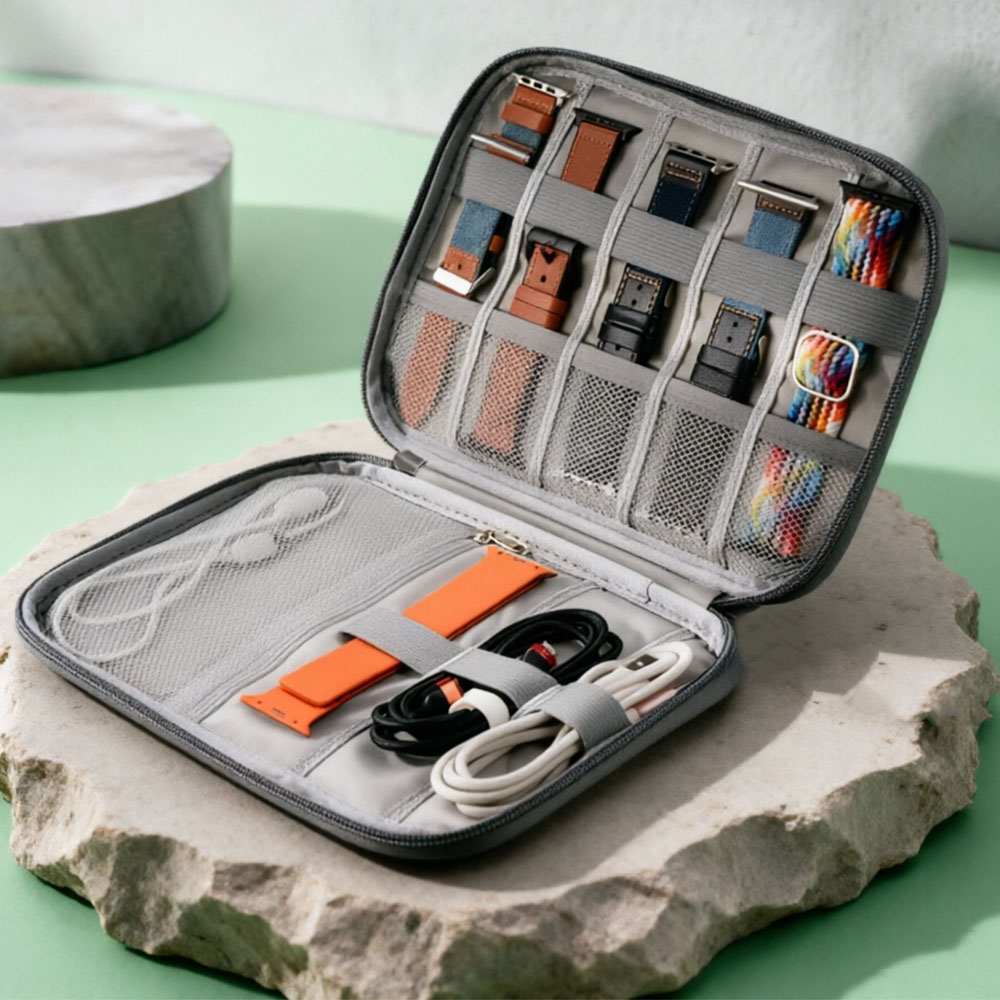 Travel Accessories Apple - 時計バンドバッグコレア Apple Watch ストラップボックスケース旅行収納バッグボックス時計オーガナイザーバンドホルダースマートウォッチアクセサリー