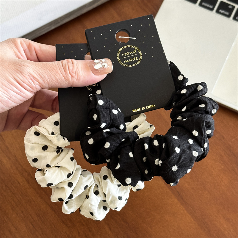 Travel Accessories Girls - 11 センチメートル/14 センチメートルドット布シュシュ女性女の子弾性ヘアゴムバンドアクセサリーネクタイヘアリングロープ頭飾り帽子ギフト