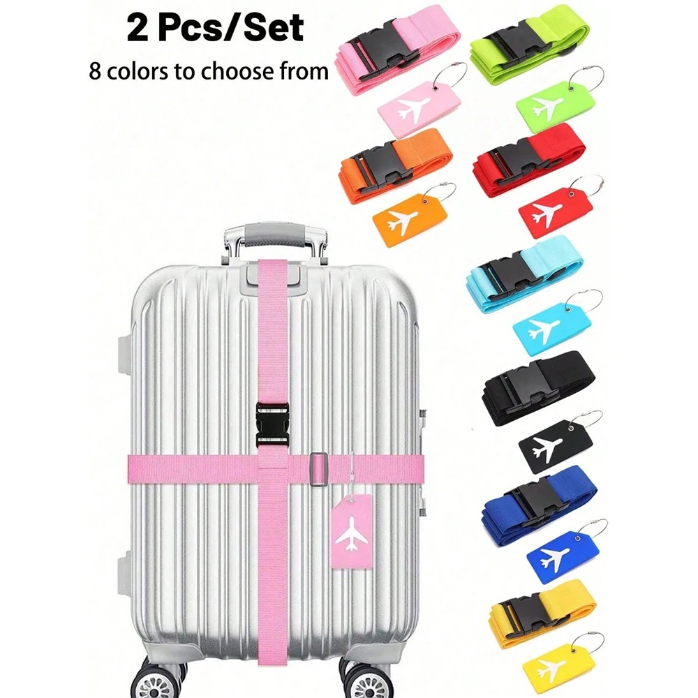 Travel Accessories Unique - 荷物ストラップセット 荷物タグ付き 複数の色の荷物ストラップ さまざまなタイプの荷物に適しています 旅行に適しています