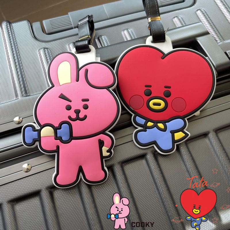 Travel Accessories Unique - BT21のかわいいキャラクターキーホルダー、カワイイユニセックス荷物タグ、機内持ち込みや預け入れ荷物用、紛失防止ギフト、アニメグッズ