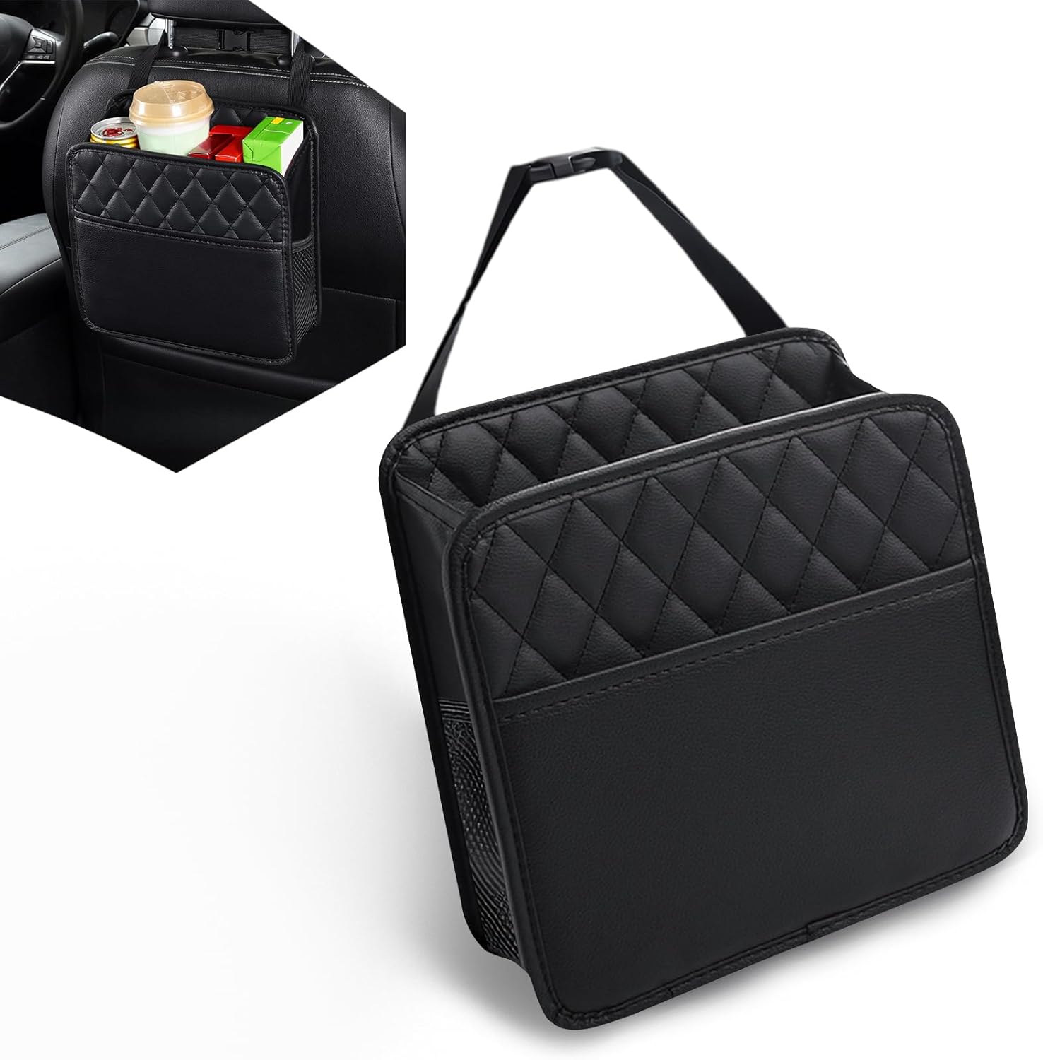 Travel Accessories In Car - 吊り下げ式収納ポケット 車用後部座席 カーシートバックオーガナイザー PUレザー 多目的 車載旅行必需品