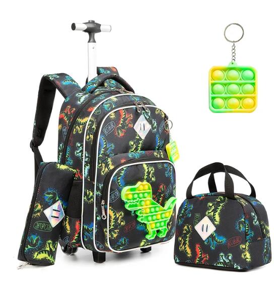 Travel Router Accessories - 男の子用ロールアップバックパック,ホイール付きランドセル,ランチバッグ,ホイール付きローラーバックパック,トラベルケース