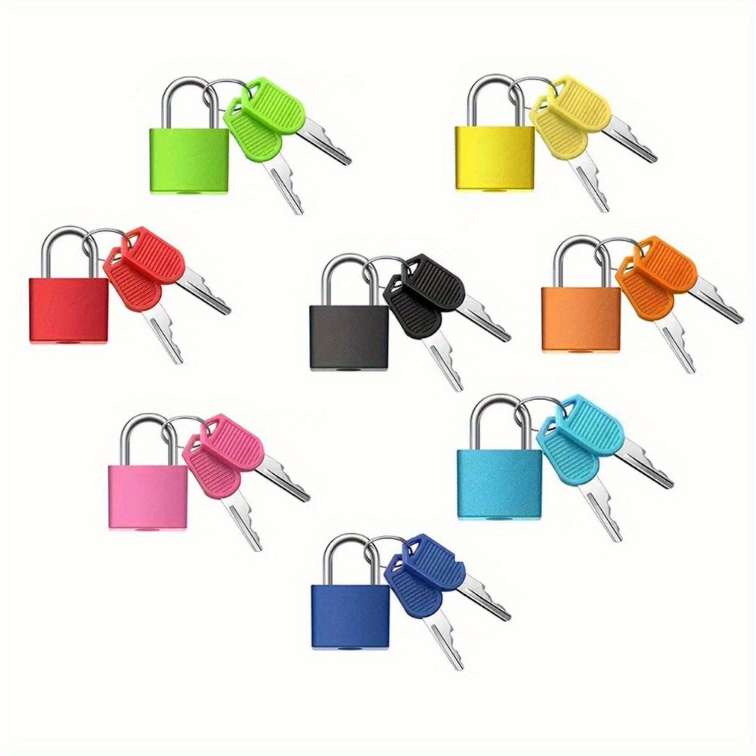 Travel Lock Tsa Approved - 6 個のスーツケースロック小型強力南京錠 2 キー付き旅行用小型スーツケース盗難防止ロック引き出し日記用カラープラスチックケースロック