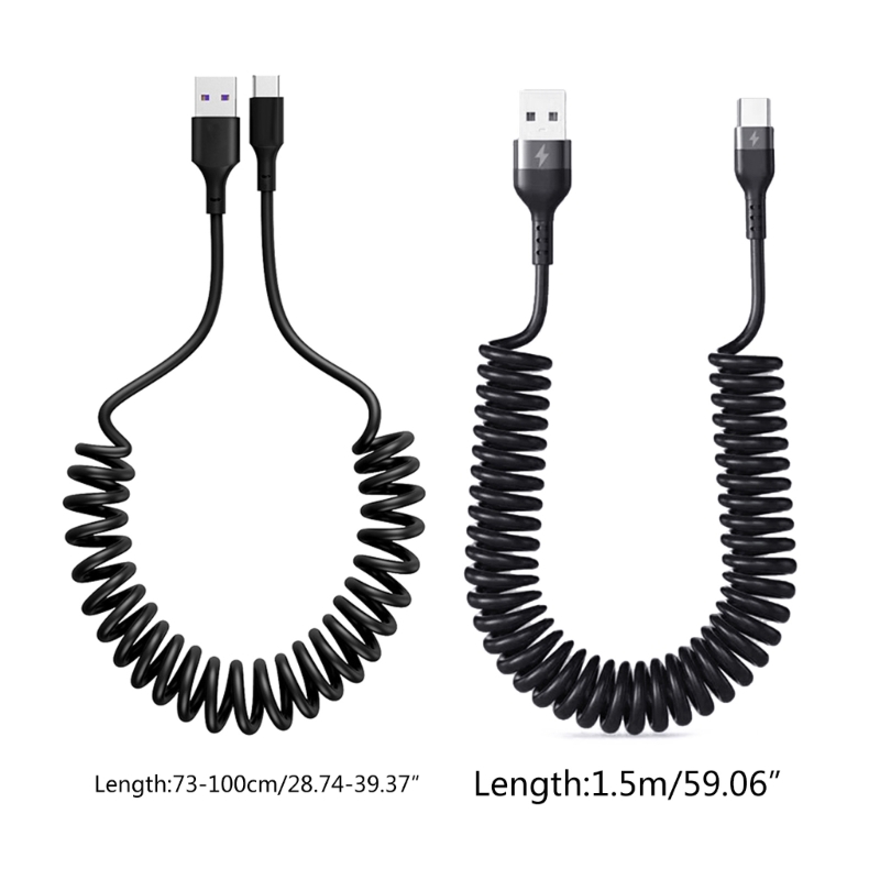 Travel Accessories Inc - スプリング形状の USB Type-c ケーブル 5A Type