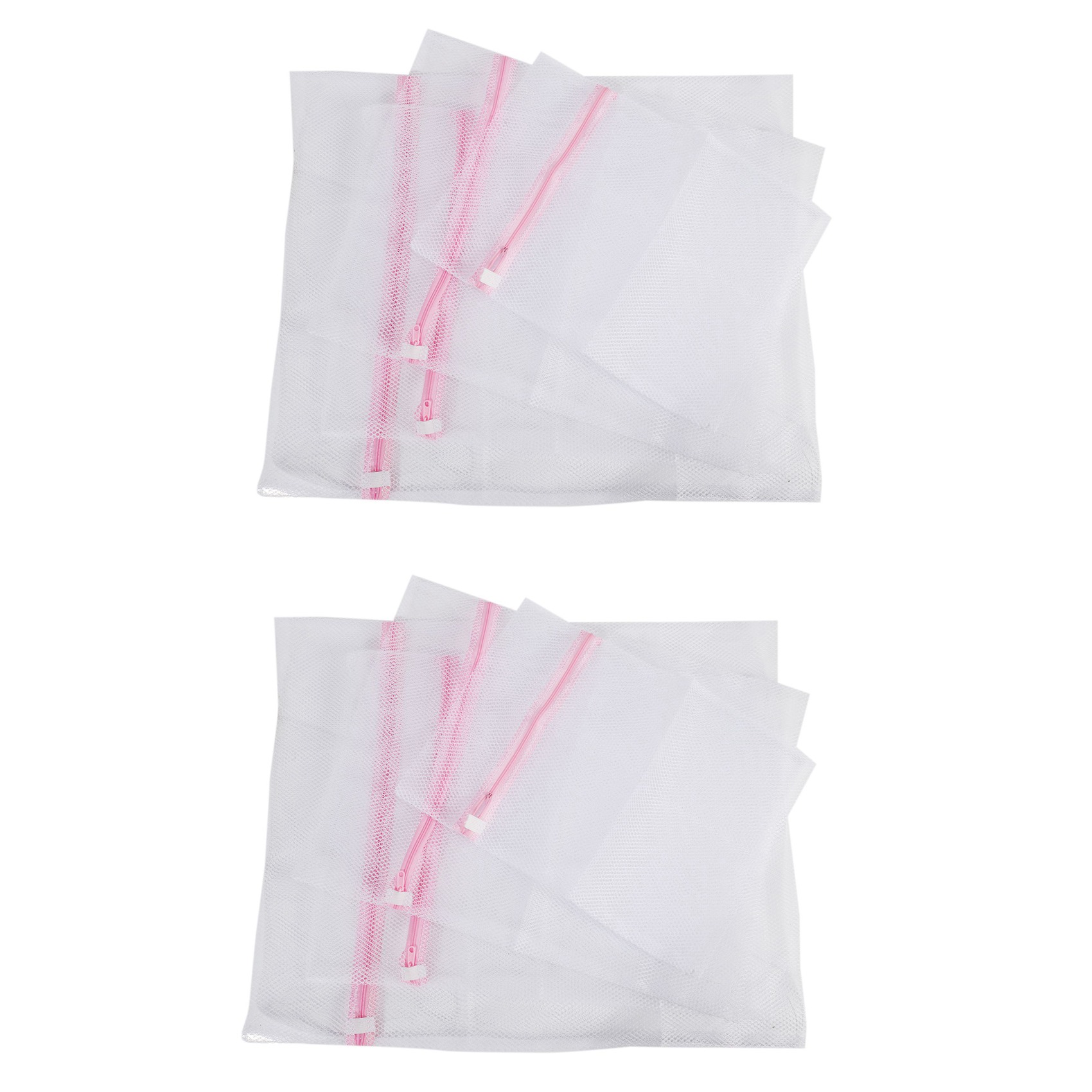 Reusable Zip Bag - A84E-大型ネット洗濯バッグ、衣類や繊細な物用のジッパー開閉式の耐久性のある粗いメッシュ洗濯バッグ8個セット