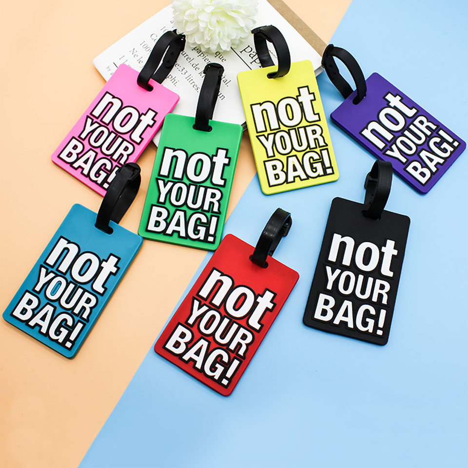 Travel Accessories Unique - クリエイティブレターあなたのバッグではありませんトラベルアクセサリー荷物タグスーツケース漫画スタイルファッションシリコンポータブルトラベルラベル
