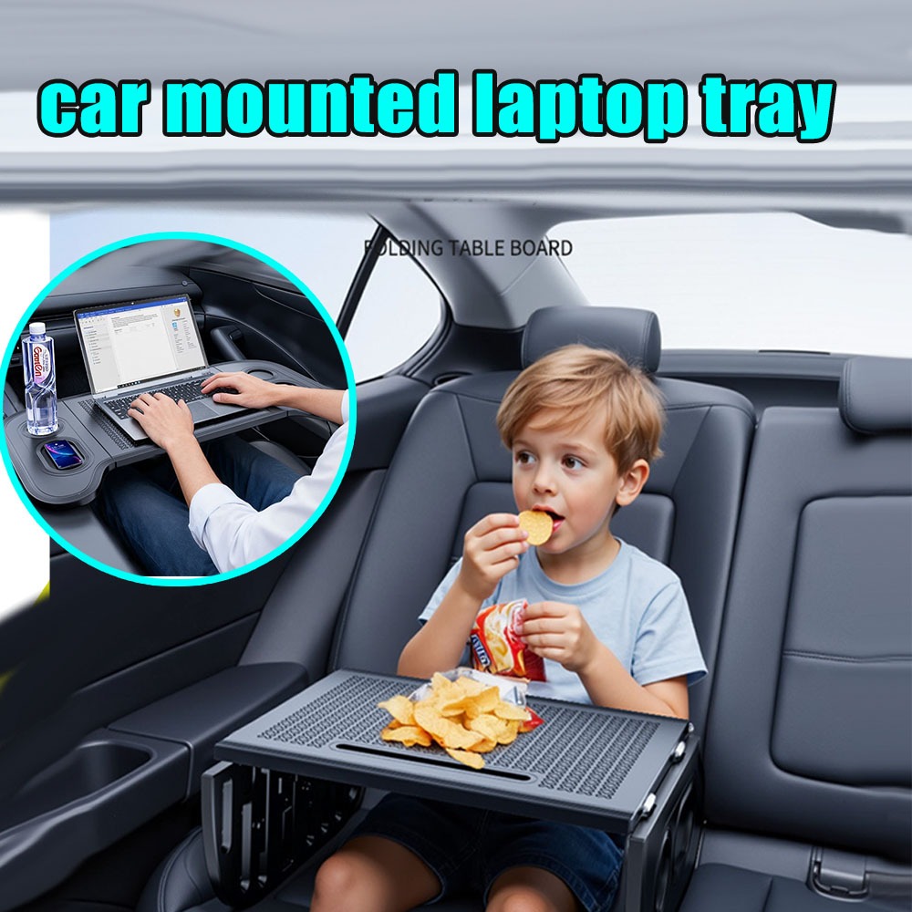 Travel Accessories In Car - 車載用折りたたみ式ラップトップトレイ、ステアリングホイールデスク、運転手、旅行者、トラック、毎日の通勤、ロードトリップ、キャンプ、SUV、RV用の自動車アクセサリー