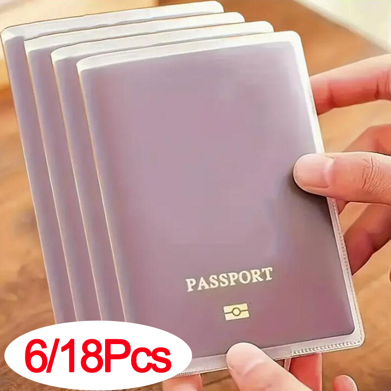 Travel Accessories Passport Holder - 6/18 個パスポートカバーバッグ旅行パスポート保護透明つや消しスタイルカードスロット付きパスポートスリーブケース