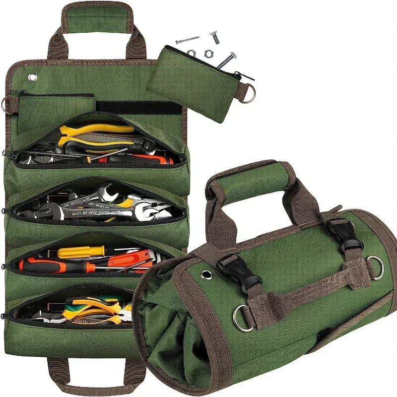 Travel Router Accessories - 多目的ツールバッグ高品質プロフェッショナルマルチポケットハードウェアツールポーチロールアップポータブル小型ツールオーガナイザーバッグ