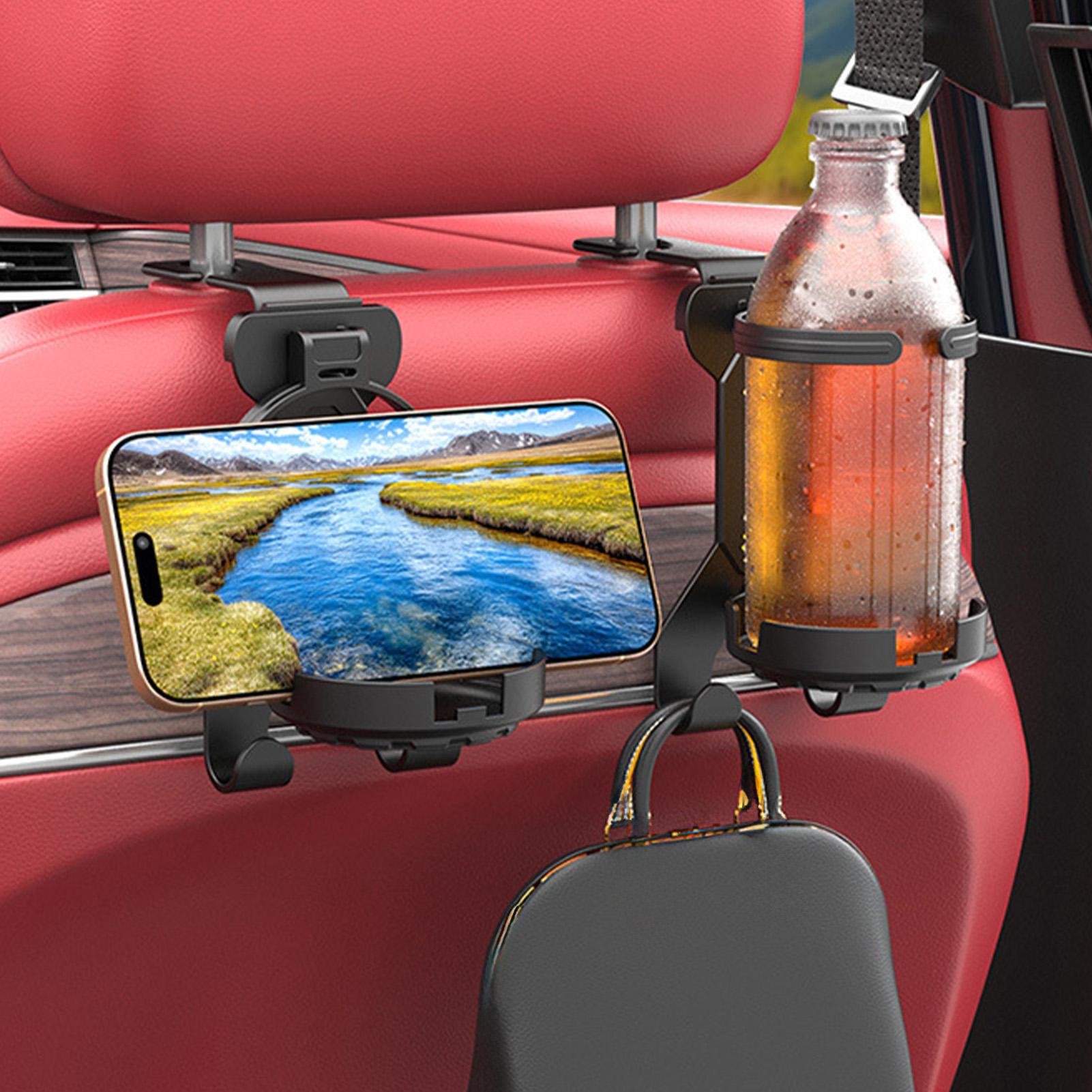 Travel Accessories Market - ほとんどの車種に対応 車後部座席カップホルダー 車載収納アクセサリー ヘッドレスト用カーシートフック 旅行用トラック用