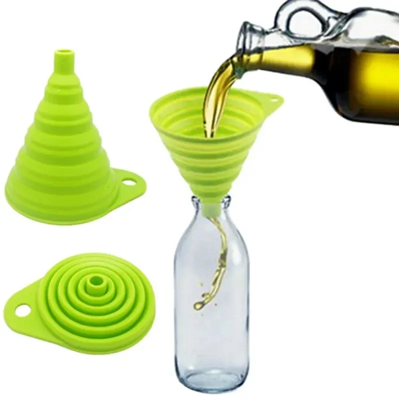 Water Bottle Collapsible - 1/4 個シリコン折りたたみ式漏斗折りたたみ式キッチンロングネックディスペンサーガジェットツールフィルターソーター小型水筒液体オイル