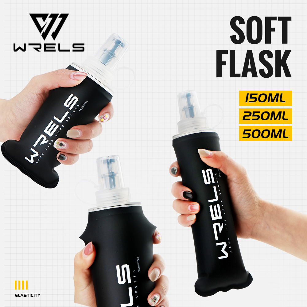 Water Bottle Collapsible - WRELS ソフトフラスク TPU 超軽量 折りたたみ式 BPAフリー