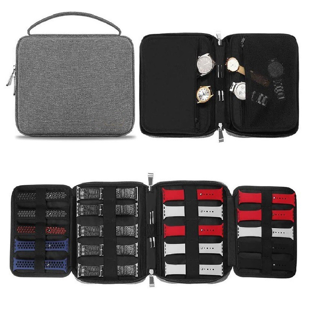 Travel Accessories Apple - 時計ストラップ用多機能収納バッグ、Apple Watchおよびその他のアクセサリー用のポータブルトラベルオーガナイザーバッグ、20ストラップ