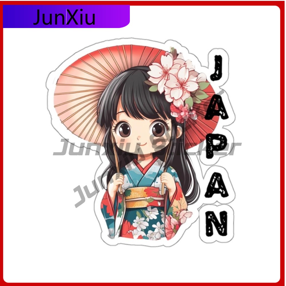 Travel Accessories Girls - 日本旅行ステッカー アジアの日本人少女ステッカー 外装アクセサリー キャンピングカーの窓 フロントガラス 荷物