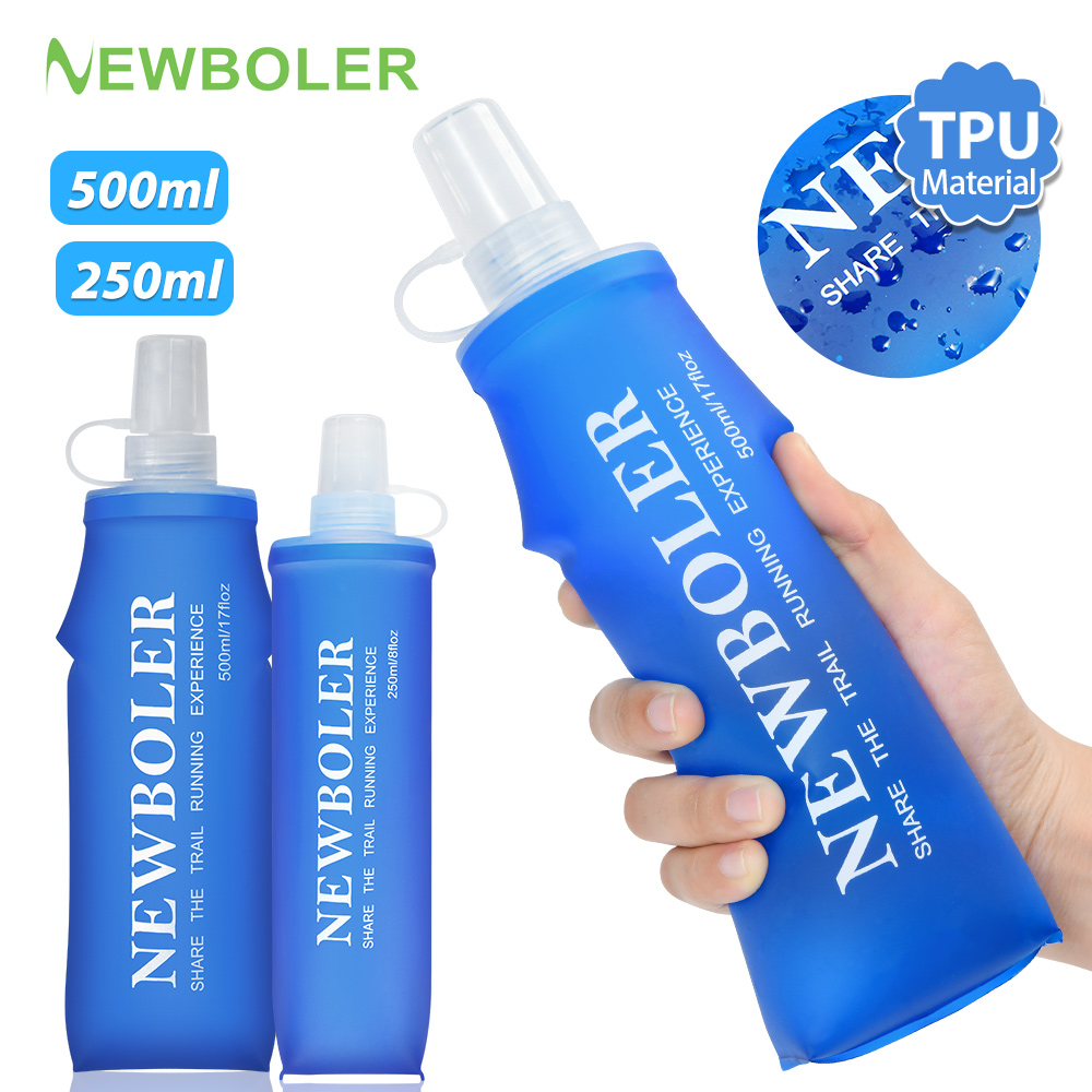 Water Bottle Collapsible - NEWBOLER 250 ミリリットル/500 ミリリットル屋外折りたたみシリコーン一口サイズウォーターボトルランニングキャンプハイキング旅行便利なウォーターボトル