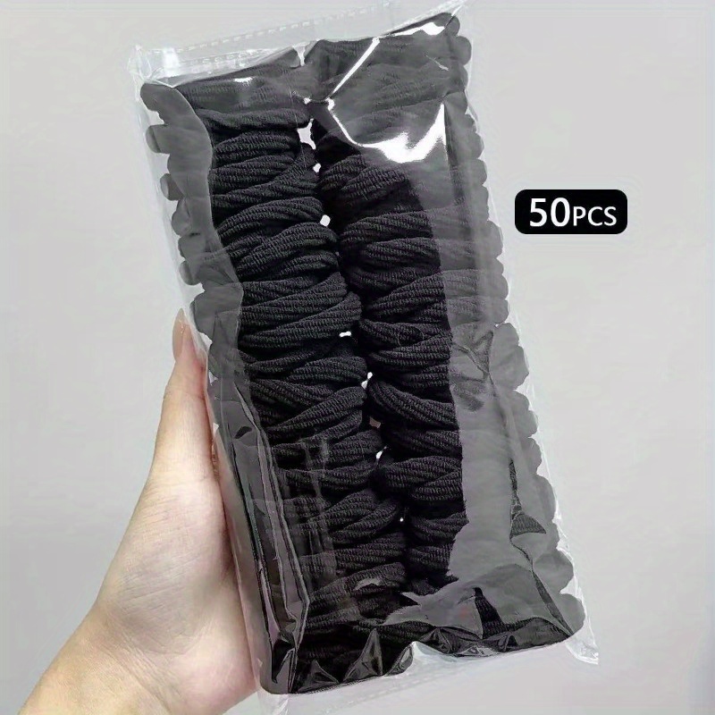 50 個ブラックミックスカラーサテンナイロンヘアネクタイ女性 - Travel Accessories Girls のレビューと価格