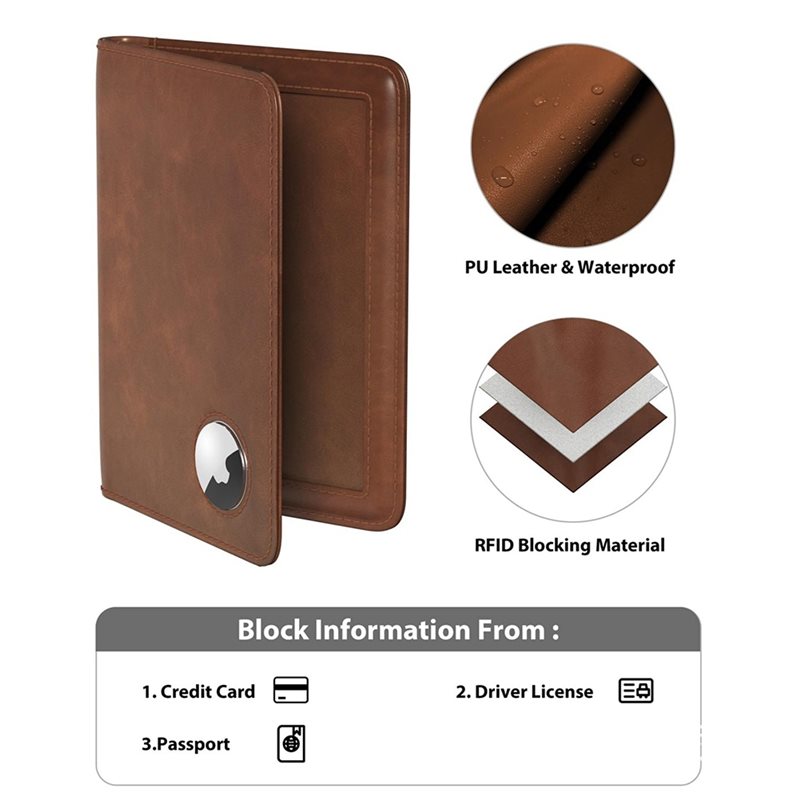 ABRT-エアタグ用RFIDブロッキング機能付きパスポートホ - Travel Accessories Passport Holder のレビューと価格