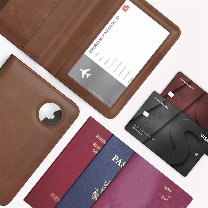 ABRT-エアタグ用RFIDブロッキング機能付きパスポートホ - Travel Accessories Passport Holder のレビューと価格