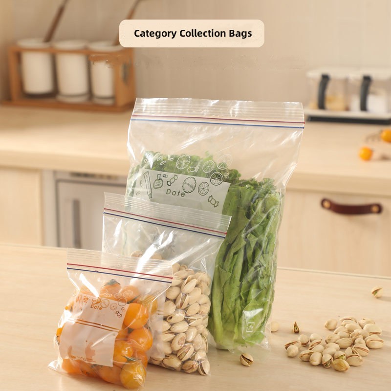 再利用可能なジップロックバッグ食品グレード透明保存袋冷蔵庫鮮 - Reusable Zip Bag のレビューと価格