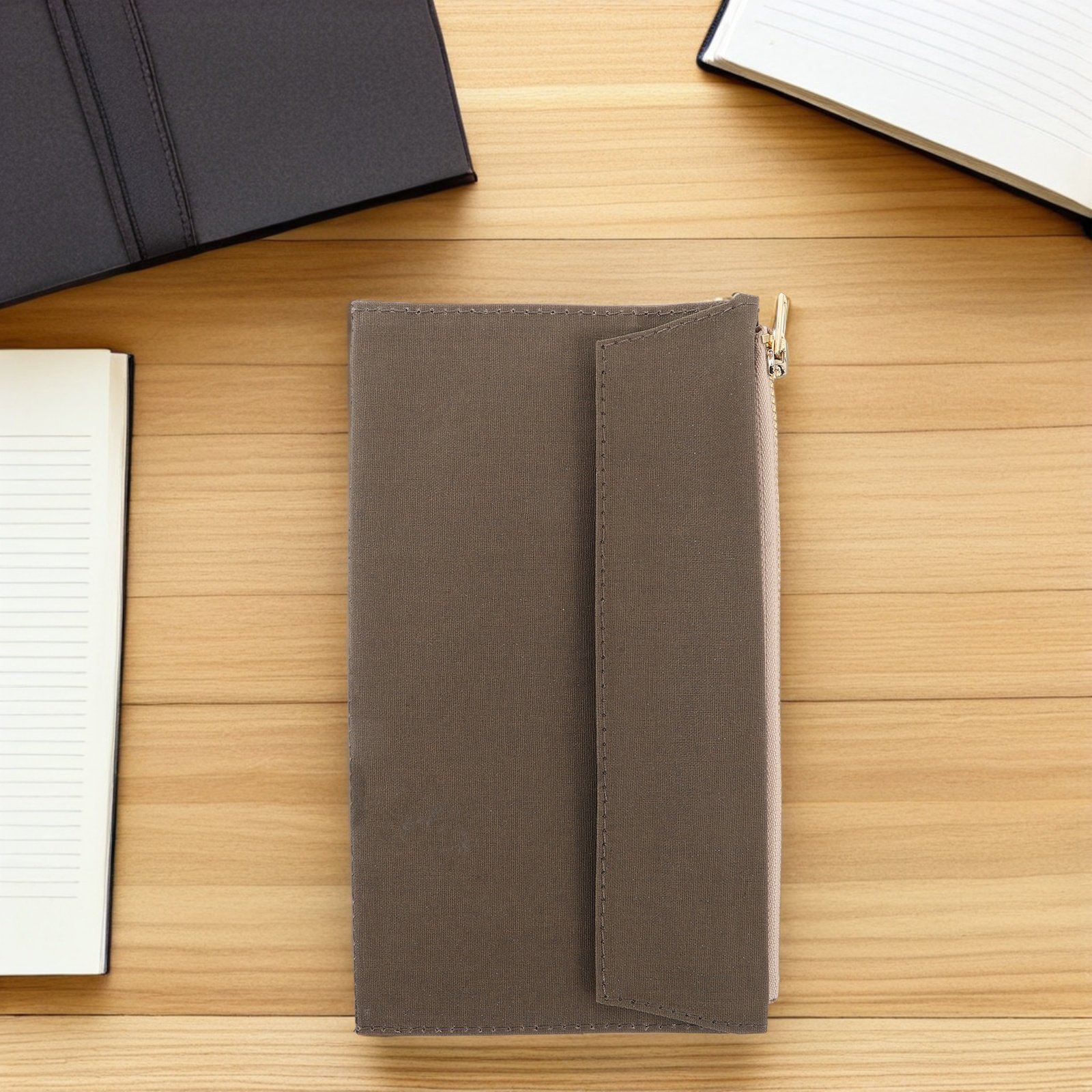 トラベルポケットノートブックカバー オリーブグリーン キャン - Travel Notebook Journal のレビューと価格
