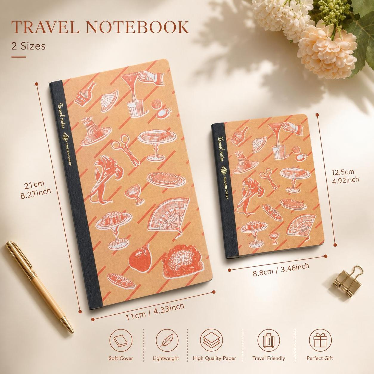 レトロトラベラーズノート カラフルな空白の内側ページ テクス - Travel Notebook Journal のレビューと価格
