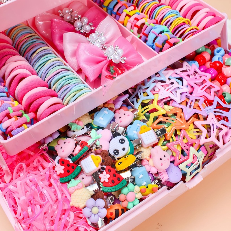 546 個の弓高弾性ヘアアクセサリーセット髪を傷つけないカラ - Travel Accessories Girls のレビューと価格