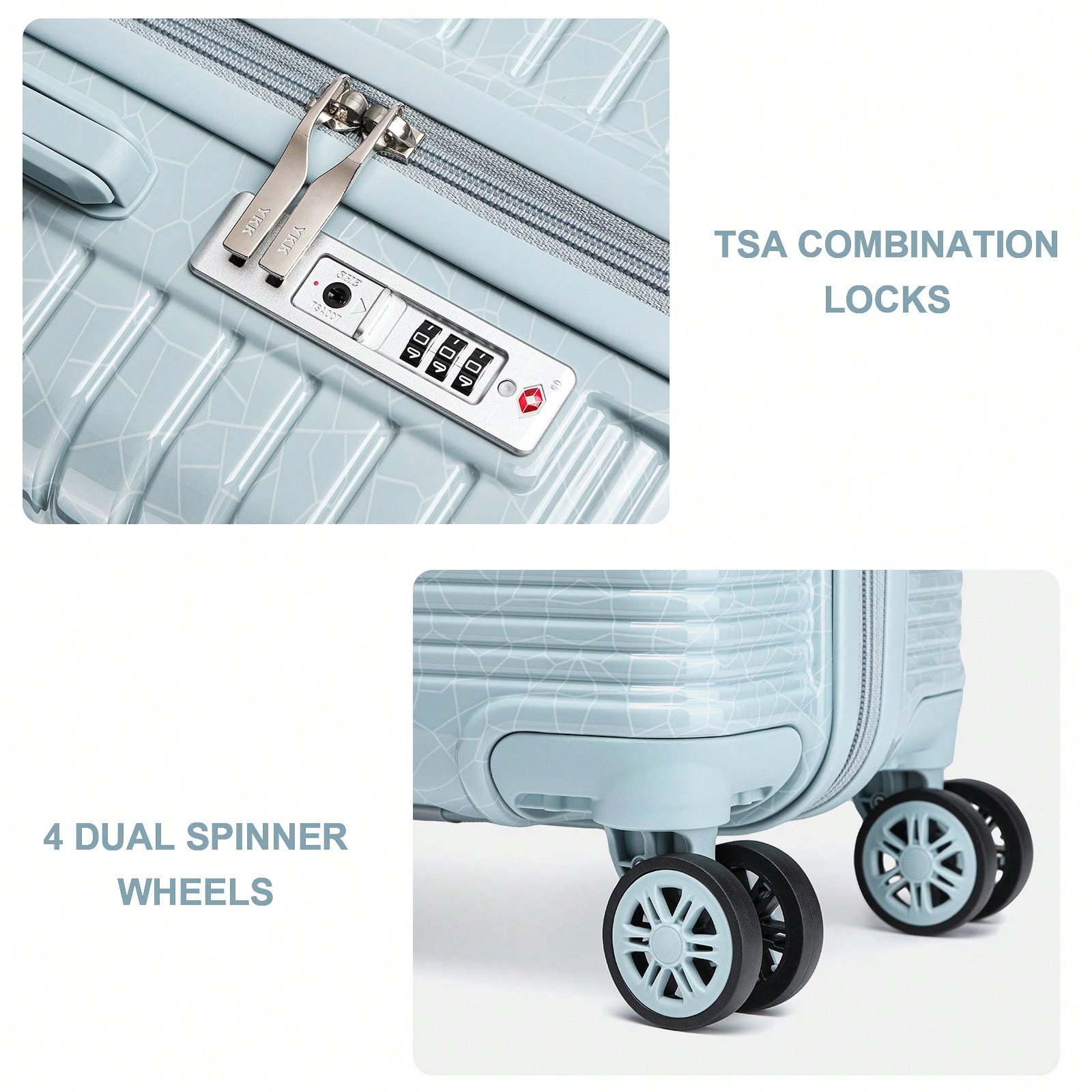 20インチ機内持ち込み用荷物 ハードサイド ポリカーボネート - Travel Lock Tsa Approved のレビューと価格