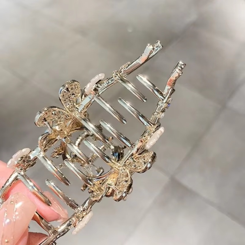 1 個金属ヘア爪パールヘアピンヴィンテージスタイルシルバー髪 - Travel Accessories Girls のレビューと価格