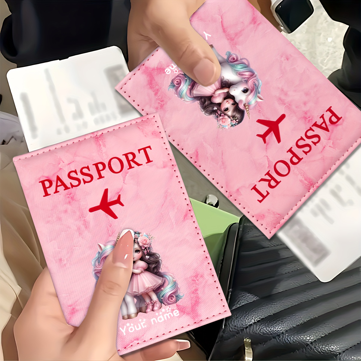 ユニコーンガールパターン PU パスポートホルダー ゴールデ - Travel Accessories Kmart のレビューと価格