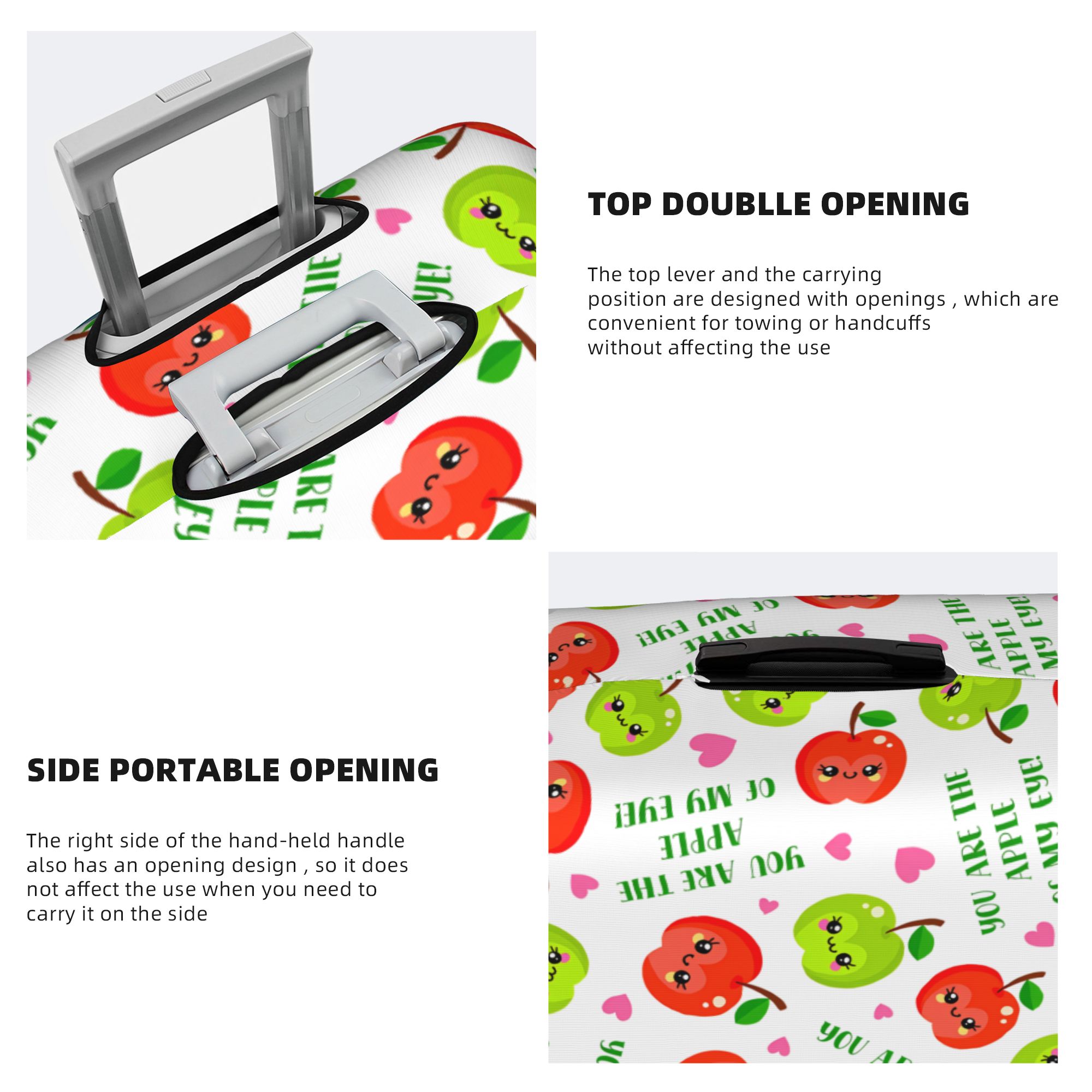 かわいいアップルキュートフェイス荷物カバーファッションシーム - Travel Accessories Apple のレビューと価格