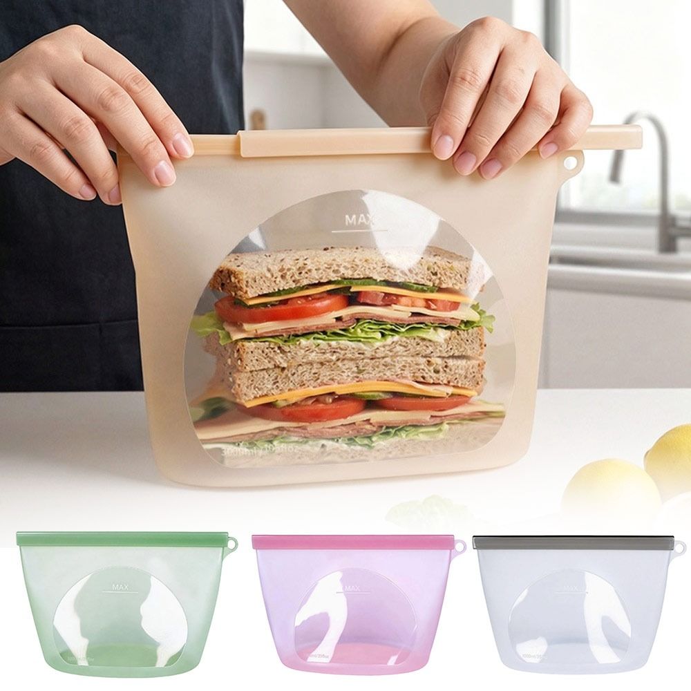 シリコン食品保存袋 防湿鮮度保持食品包装袋 再利用可能なジッ - Reusable Zip Bag のレビューと価格