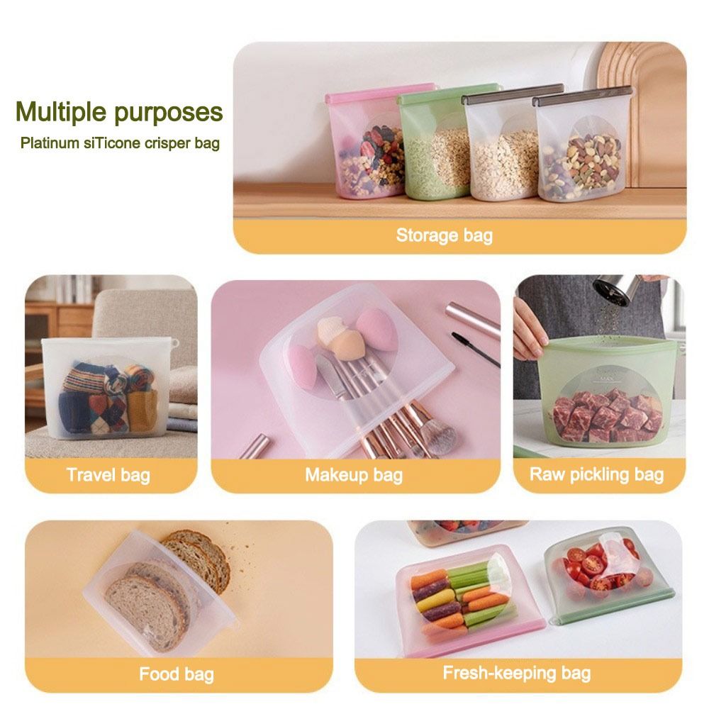 シリコン食品保存袋 防湿 再利用可能 食品包装袋 ジップロッ - Reusable Zip Bag のレビューと価格