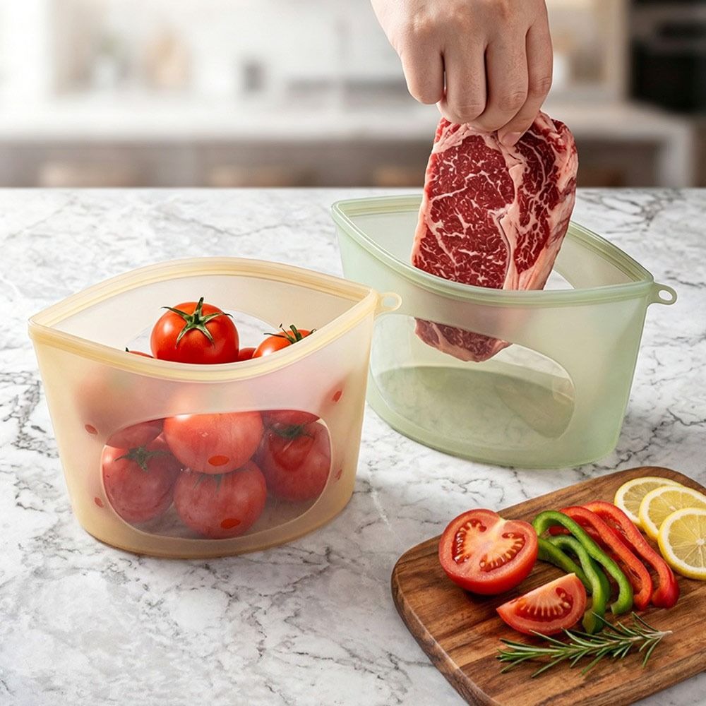 シリコン食品保存袋 防湿 再利用可能 食品包装袋 ジップロッ - Reusable Zip Bag のレビューと価格