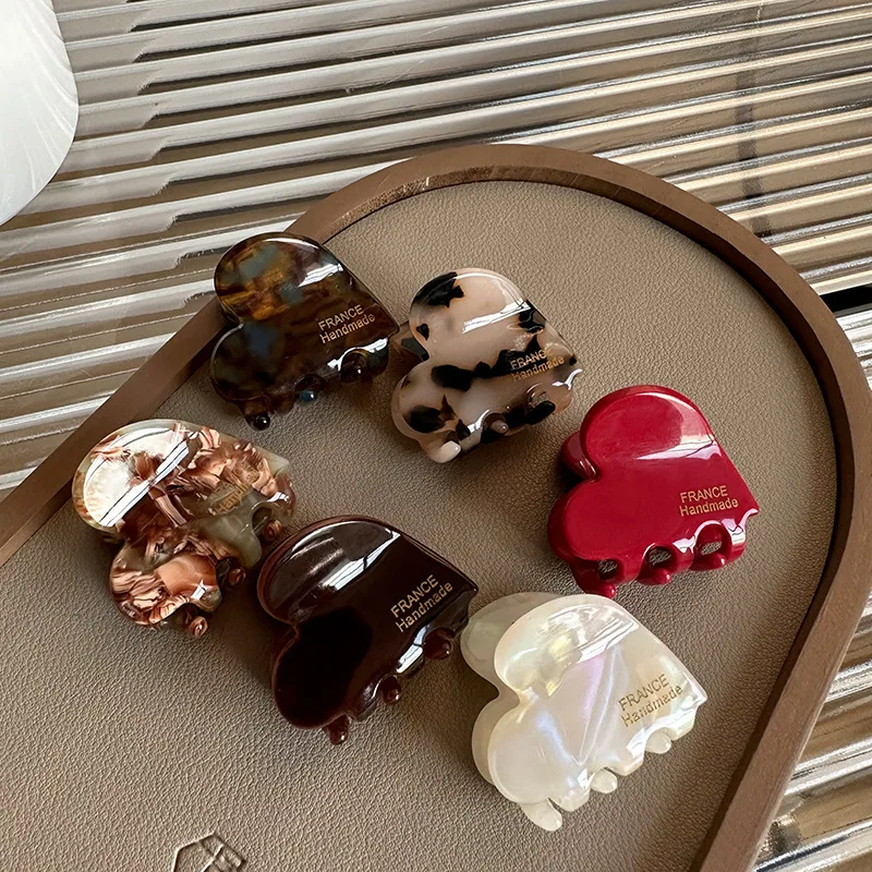小さなヘアクローアセテートヘアクラブかわいいハート型ヘアクリ - Travel Accessories Girls のレビューと価格