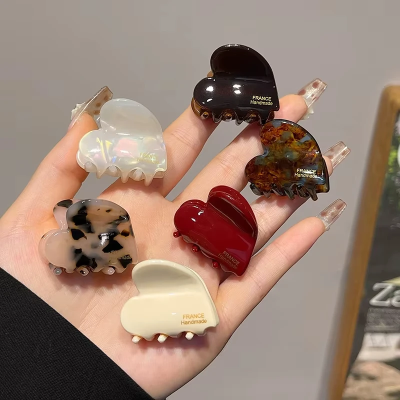 小さなヘアクローアセテートヘアクラブかわいいハート型ヘアクリ - Travel Accessories Girls のレビューと価格