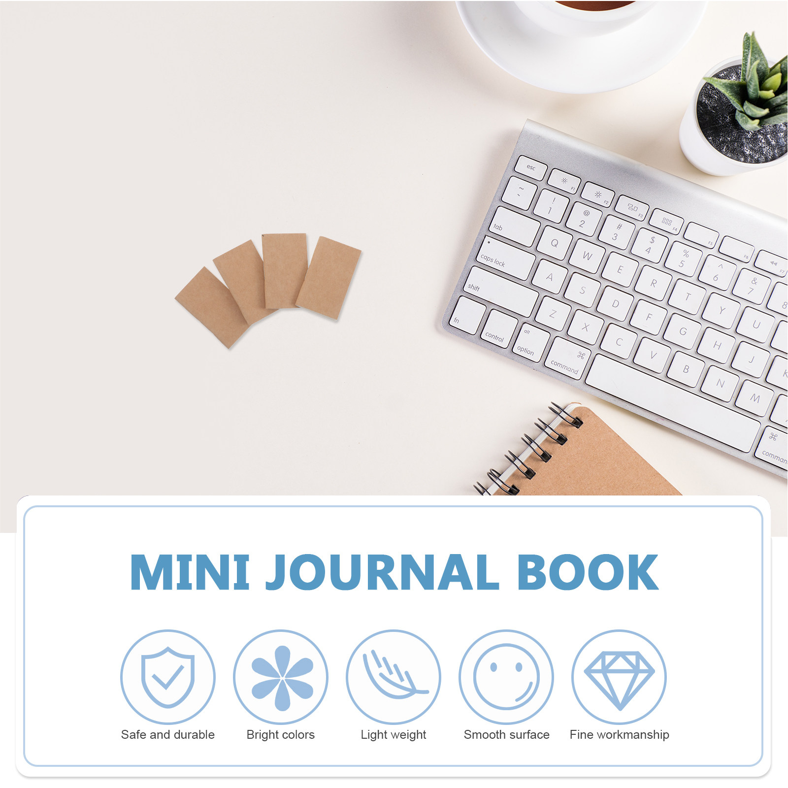 4枚入りミニクラフト紙ノートブック、無地リフィル、1.97x - Travel Notebook Journal のレビューと価格