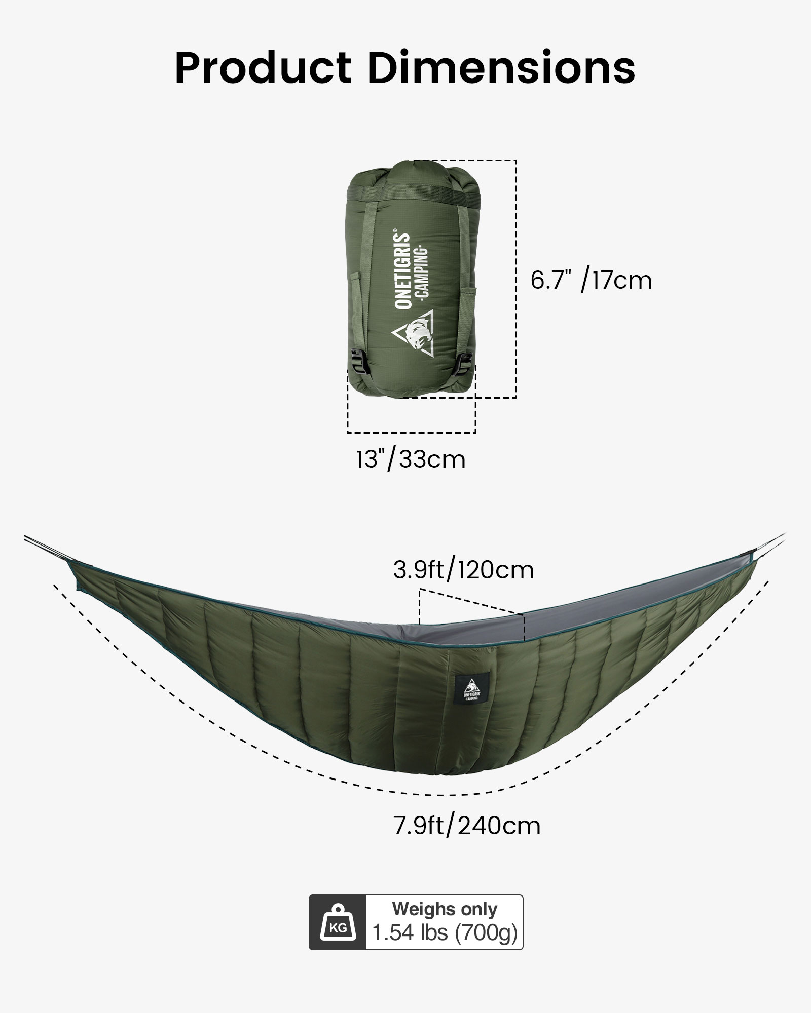 OneTigris 軽量ハンモックアンダーキルト アンダーブ - Travel Accessories Inc のレビューと価格