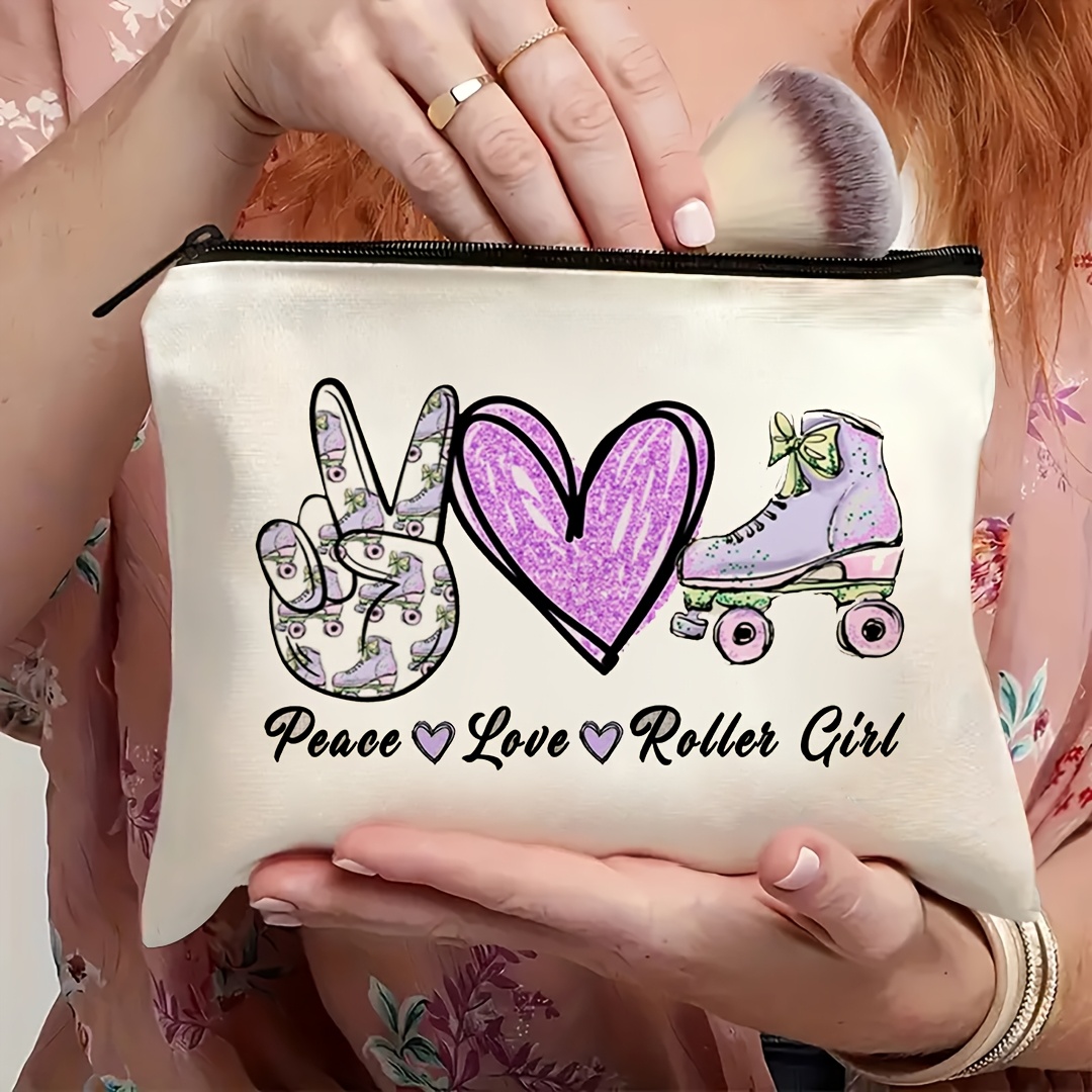 1個入り ピース、ラブ＆ローラースケートガール レトロデザイ - Travel Accessories Girls のレビューと価格