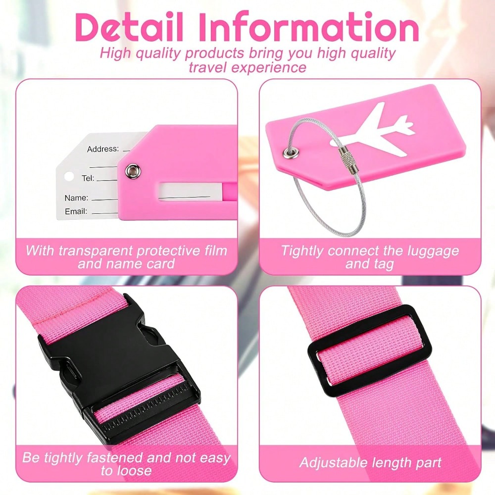 荷物ストラップセット 荷物タグ付き 複数の色の荷物ストラップ - Travel Accessories Unique のレビューと価格