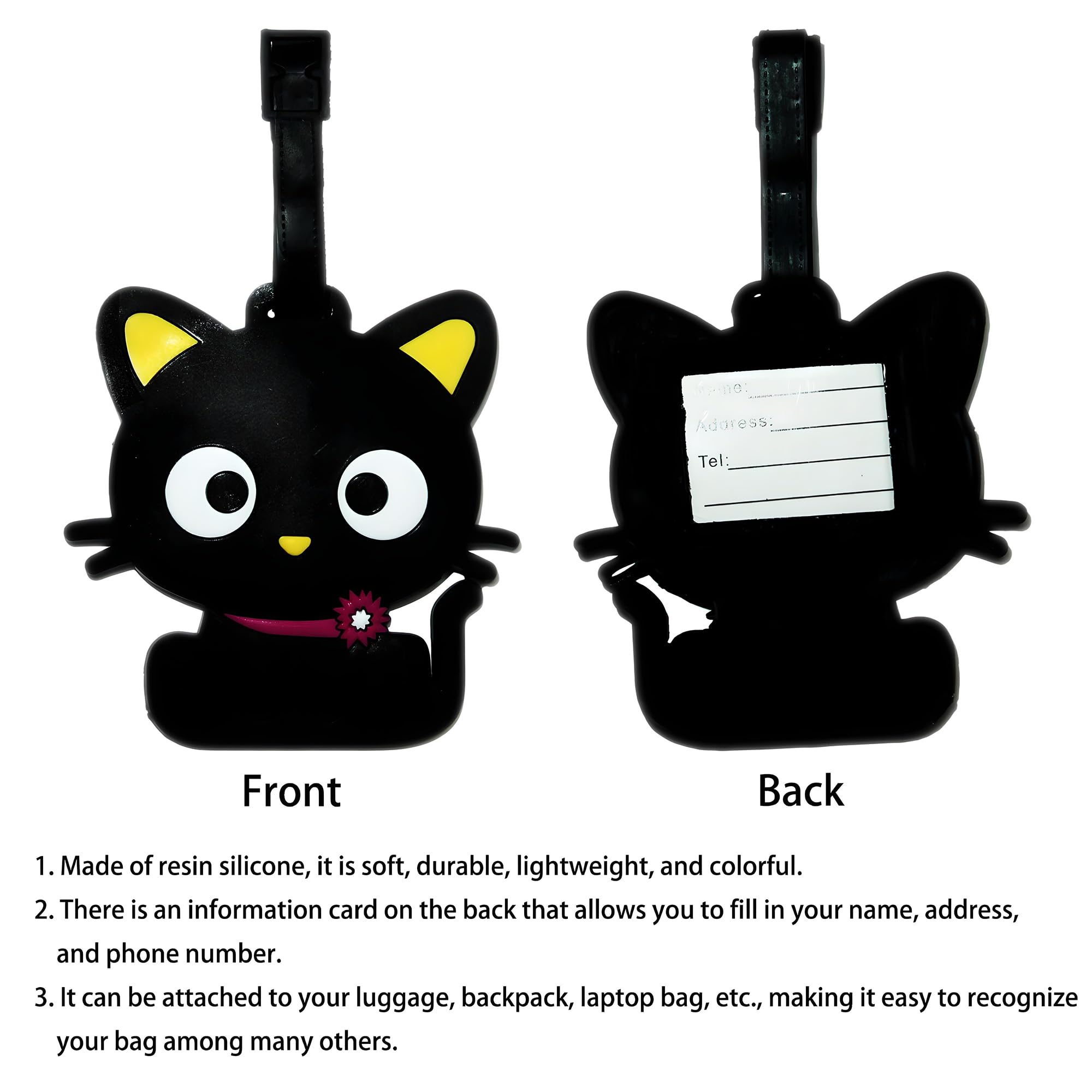 かわいい動物の荷物タグ旅行猫犬うんち恐竜スーツケースIDアド - Travel Accessories Unique のレビューと価格