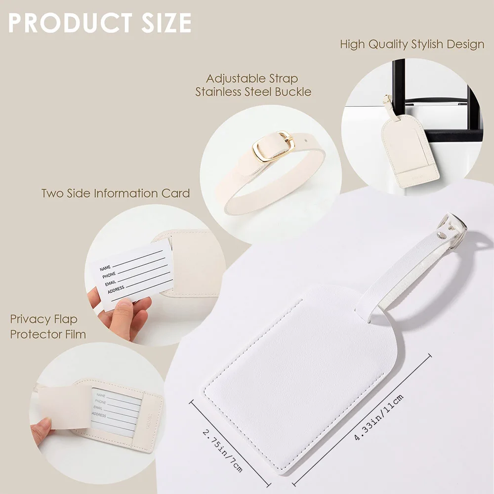パーソナライズされた Pu レザー荷物タグモノグラムカップル - Luggage Tag Leather のレビューと価格