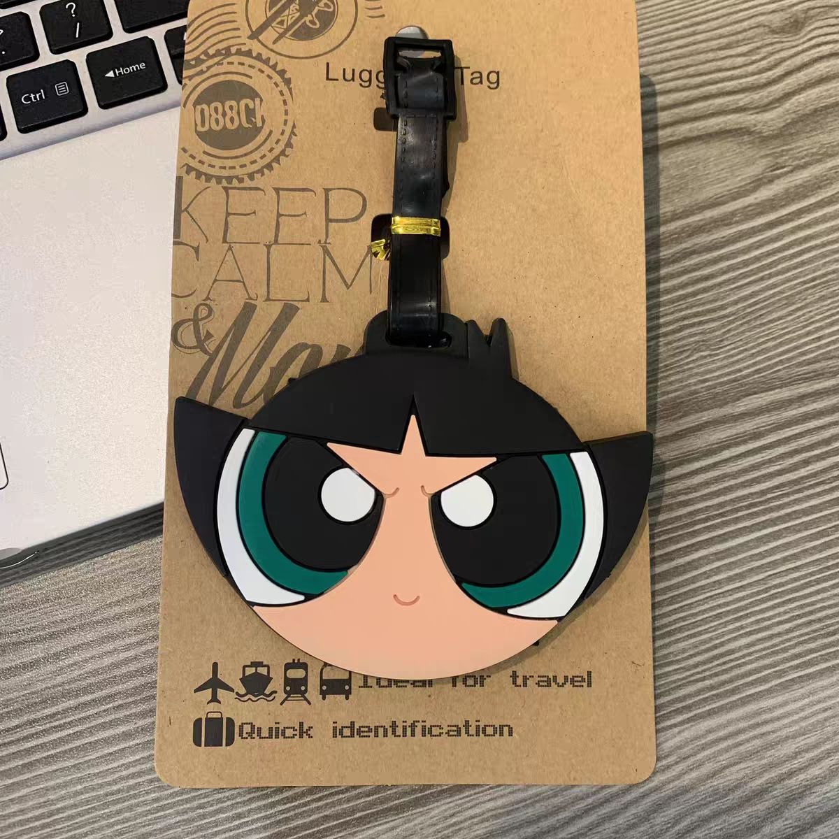 アニメパワーパフガールズバッグペンダントかわいい漫画風荷物タ - Travel Accessories Girls のレビューと価格