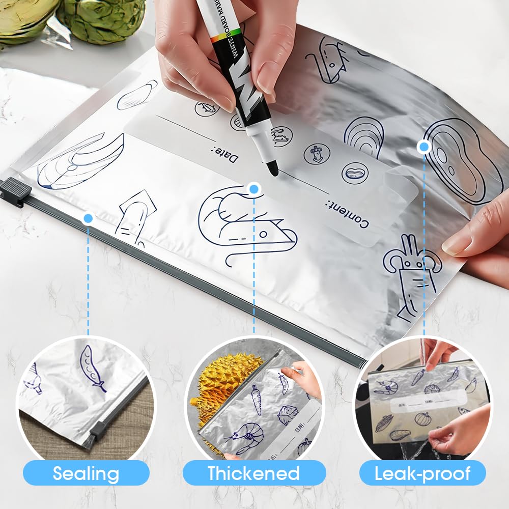 10 ピース/セットアルミ箔鮮度保持袋密封抗菌冷蔵庫食品冷凍 - Reusable Zip Bag のレビューと価格