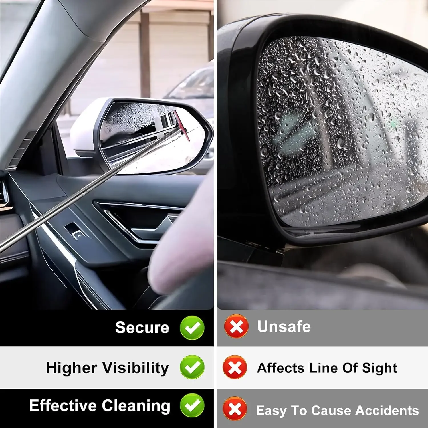 バックミラーフロントガラスワイパー格納式ポータブルゴムスキー - Travel Accessories In Car のレビューと価格